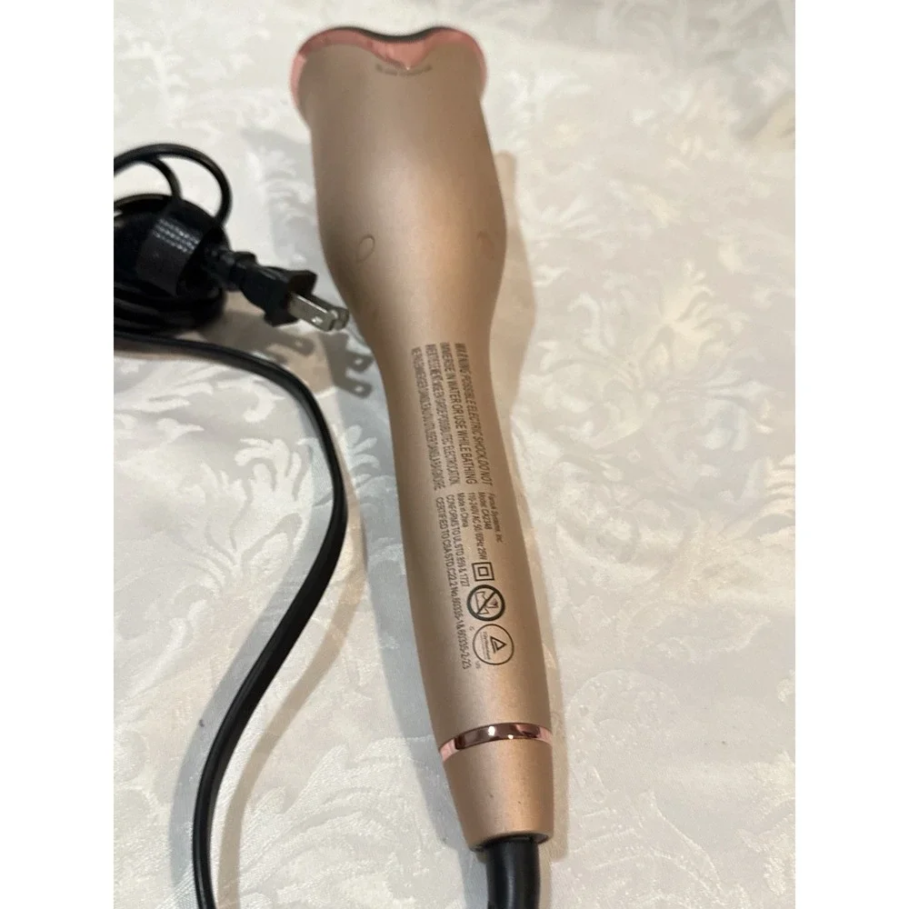 CHI Spin N Curl CA2348A Ceramic Rotating Hair Curler Rose Gold Tangle Protection